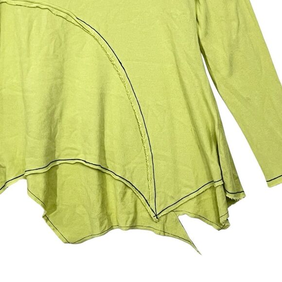 Ozai N Ku Boho Sweater Knit Asymmetric Inside Out Hem Contrast/Stitching S - Picture 4 of 15